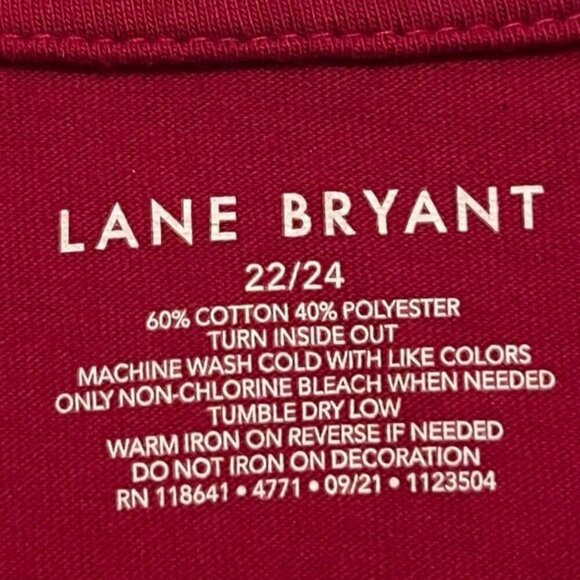 Lane Bryant Joyful Red Graphic Tee Size 22/24 - Picture 3 of 3